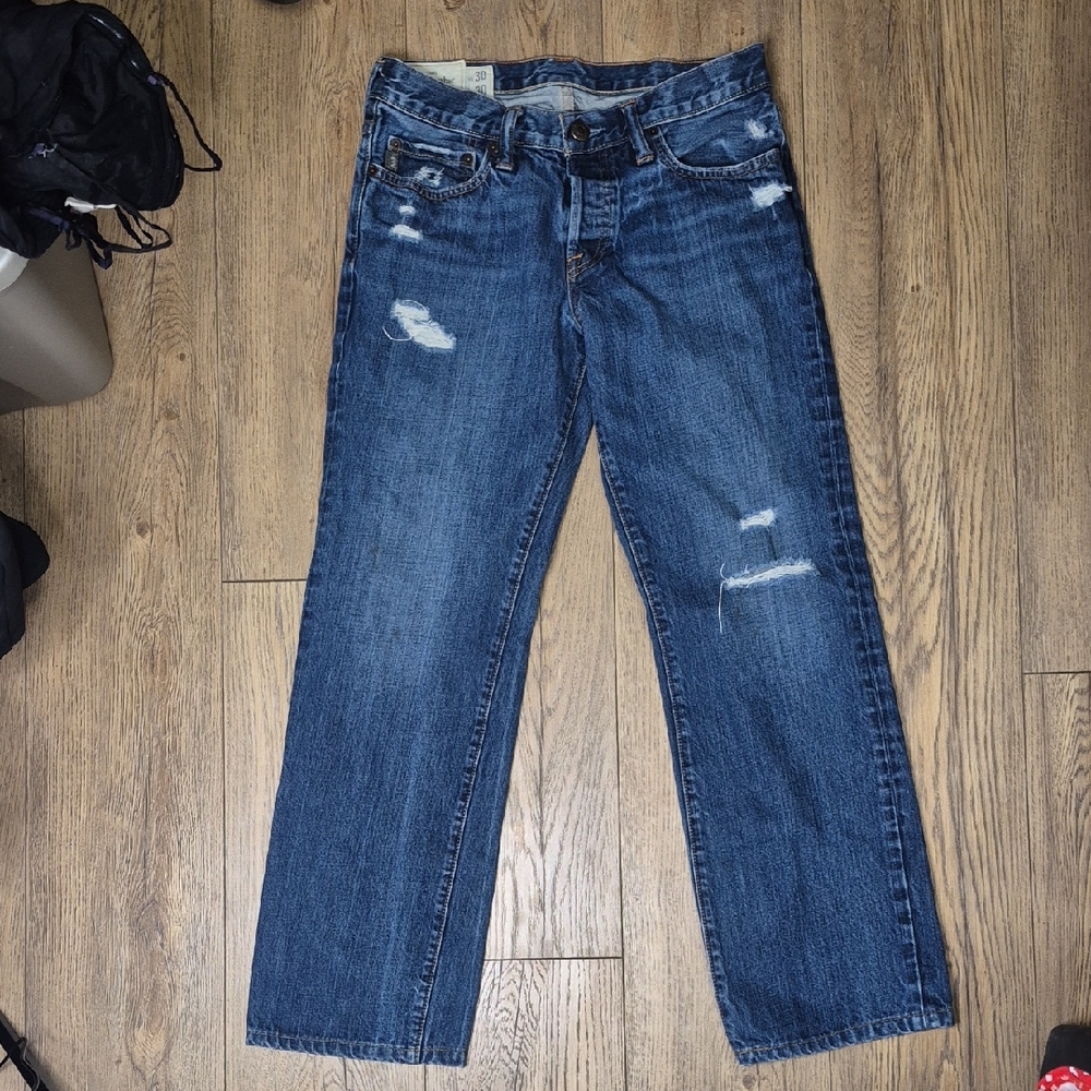 Abercrombie & Fitch Blue Distressed Jeans